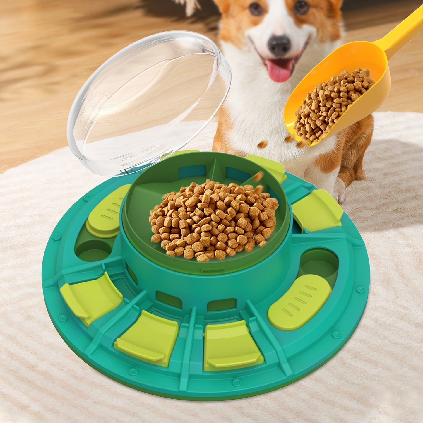 Interactive Dog Puzzle Toy food bowl For IQ Improvement And Slow Feeding Suitable For All Sizes Pets Nutritious Diet-Friendly Non-Electric Plastic Pets Game Pet Products