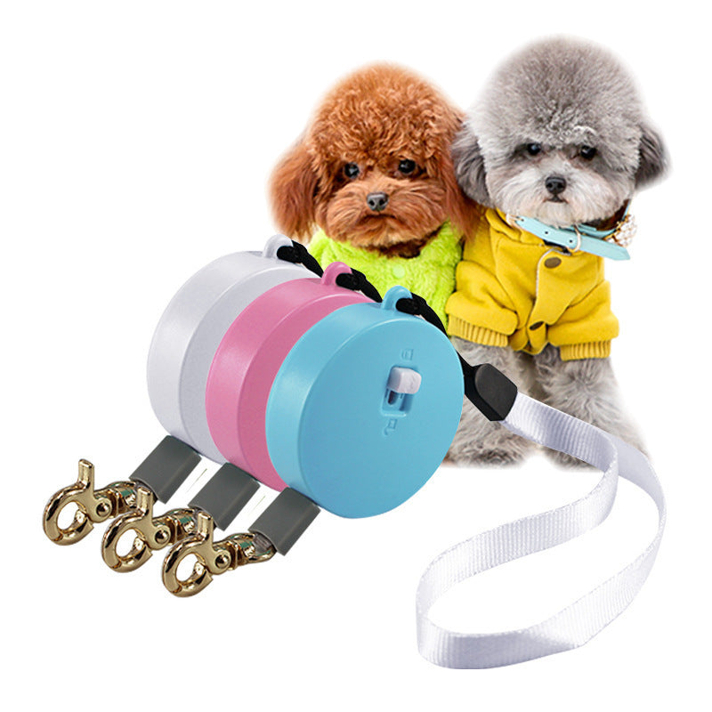 Outdoor Pet Automatic Retractable Mini Dog Leash Belt Puppy Walking Nylon Traction Walking Rope Flat Rope Pet Supplies